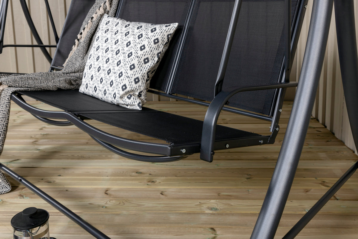 Gyngesofa til veranda, sort