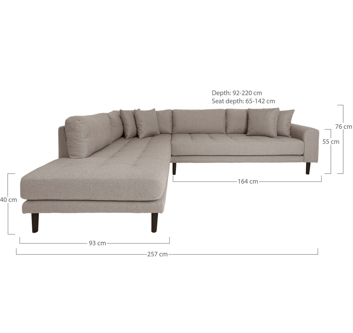 Lido Hjørnesofa Åben Ende