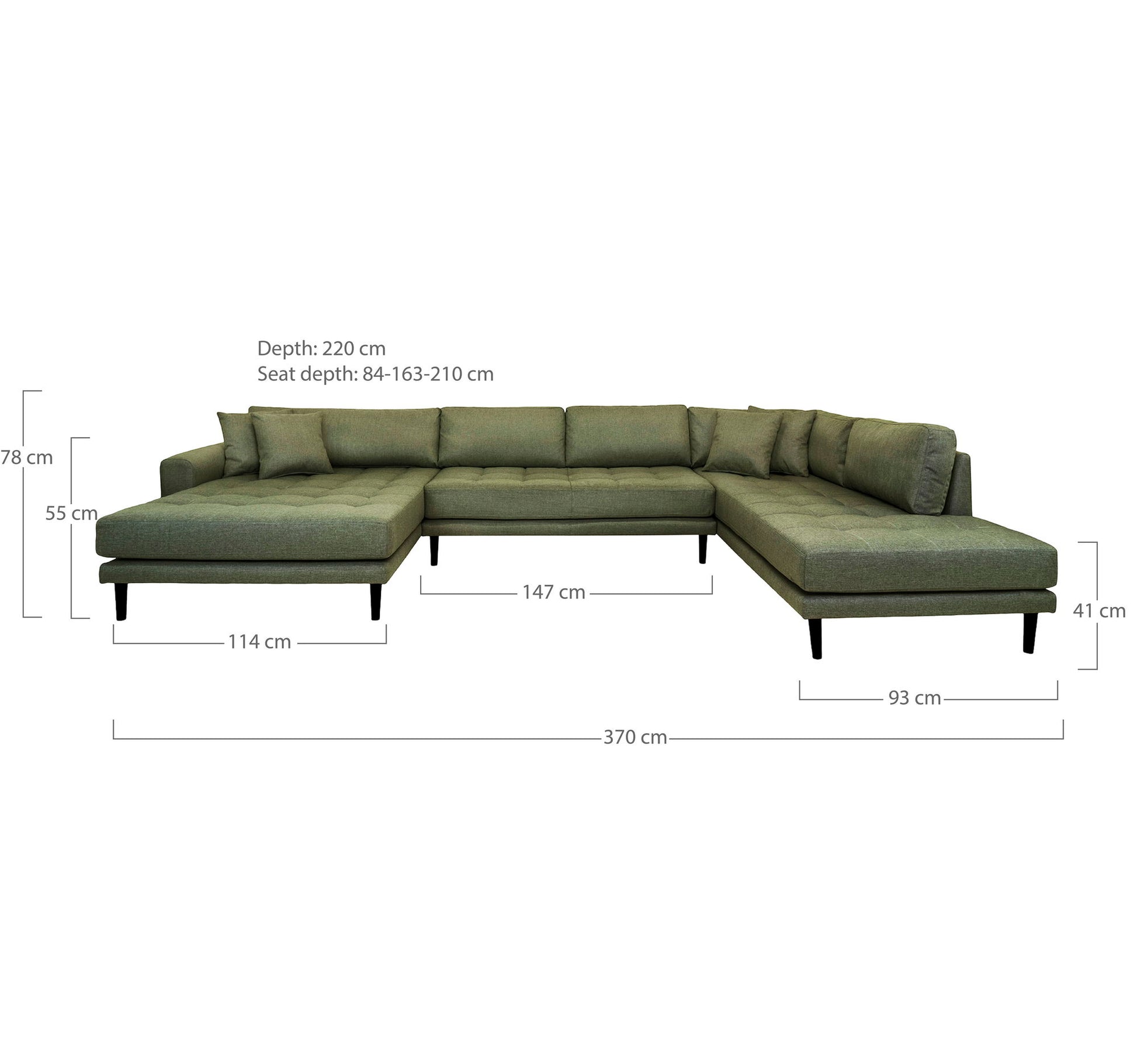 Lido U-Sofa Åben Ende