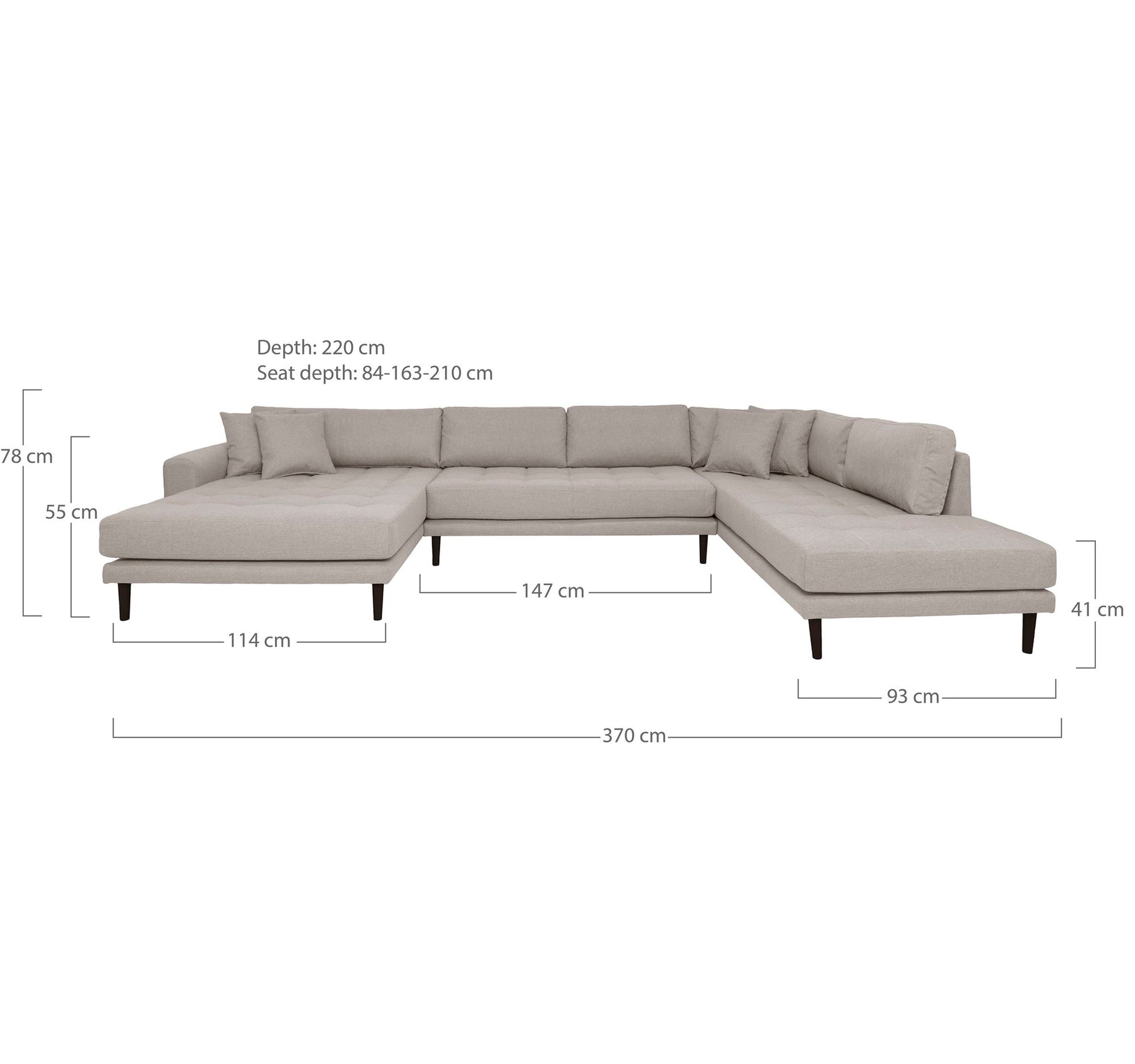 Lido U-Sofa Åben Ende