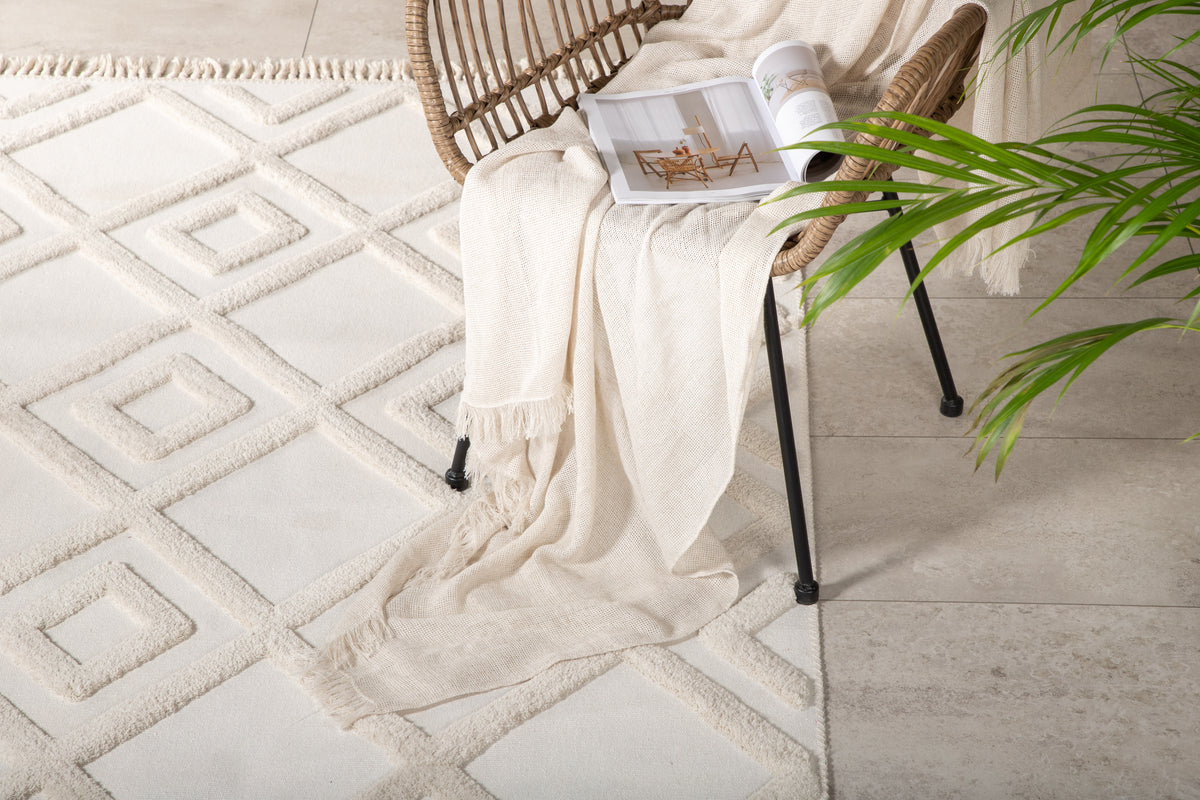 Towa Rektangulært tæppe 300x200 Hvid