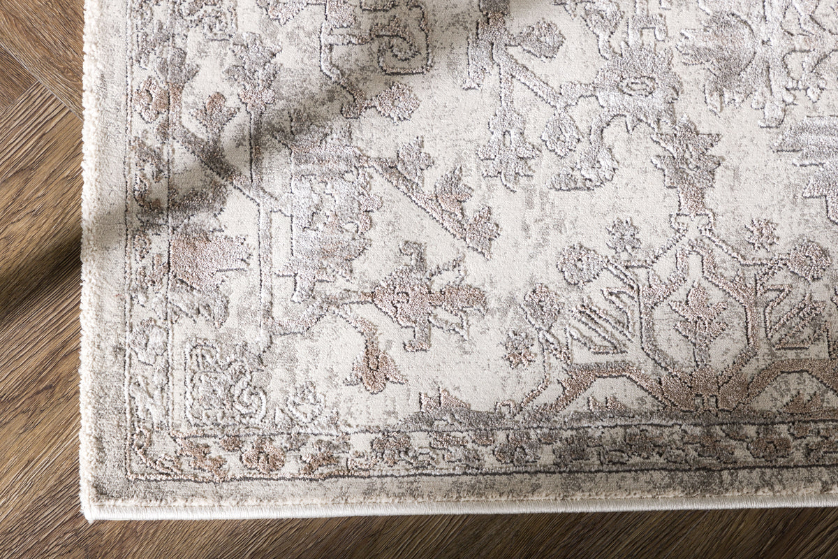 Cleo Rektangulært tæppe 240 x 340 Sølv