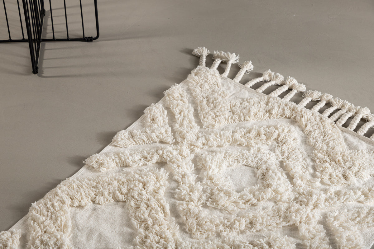 Hilma Rektangulære Tæpper 200 × 70 Hvid