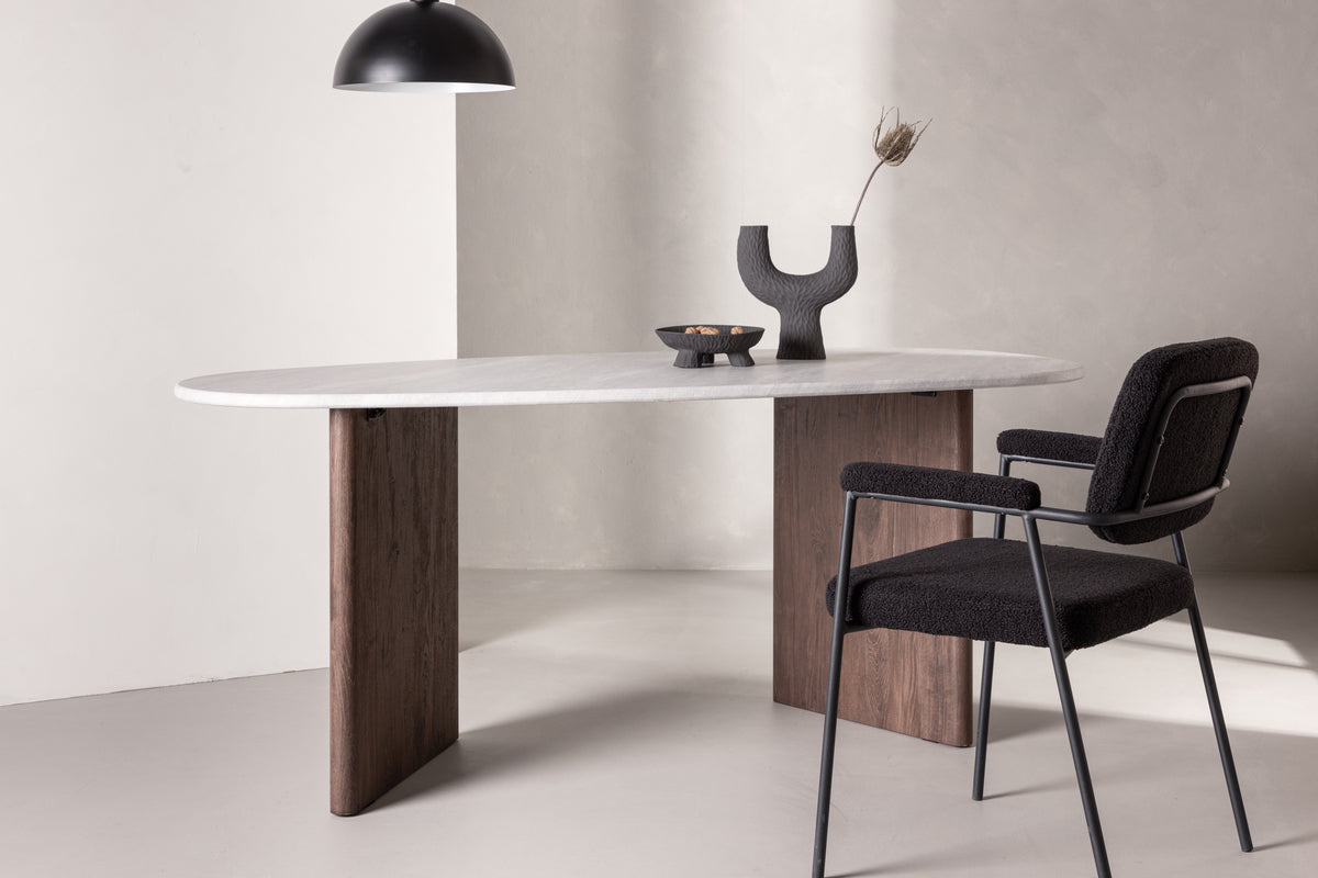 Grönvik Oval Spisebord 180 x 90 Lys Grå