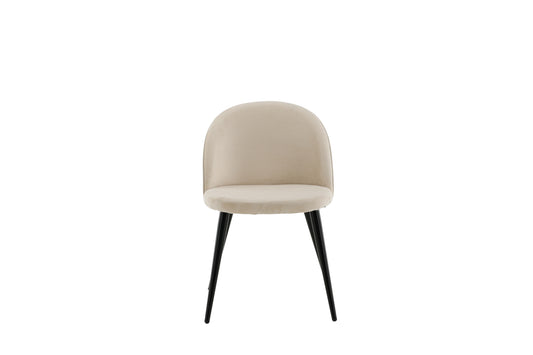 Velour Spisebordsstol 2-pak Beige