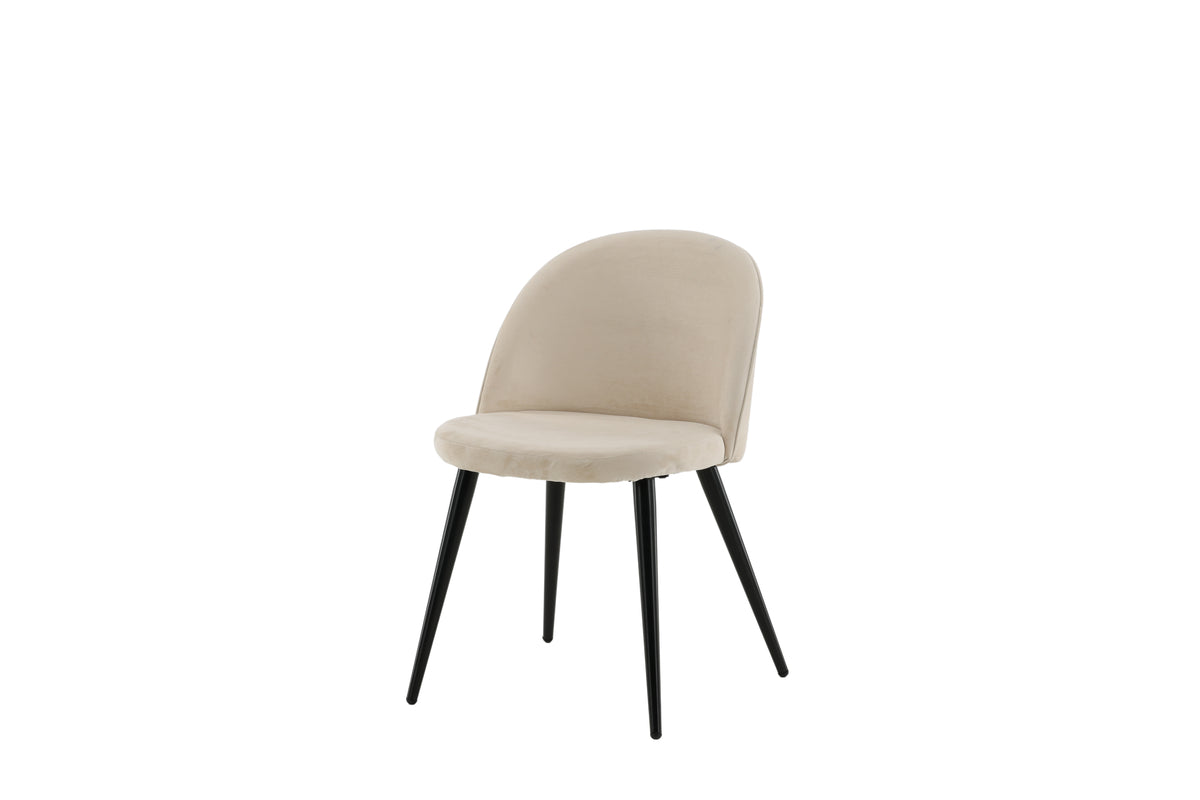 Velour Spisebordsstol 2-pak Beige