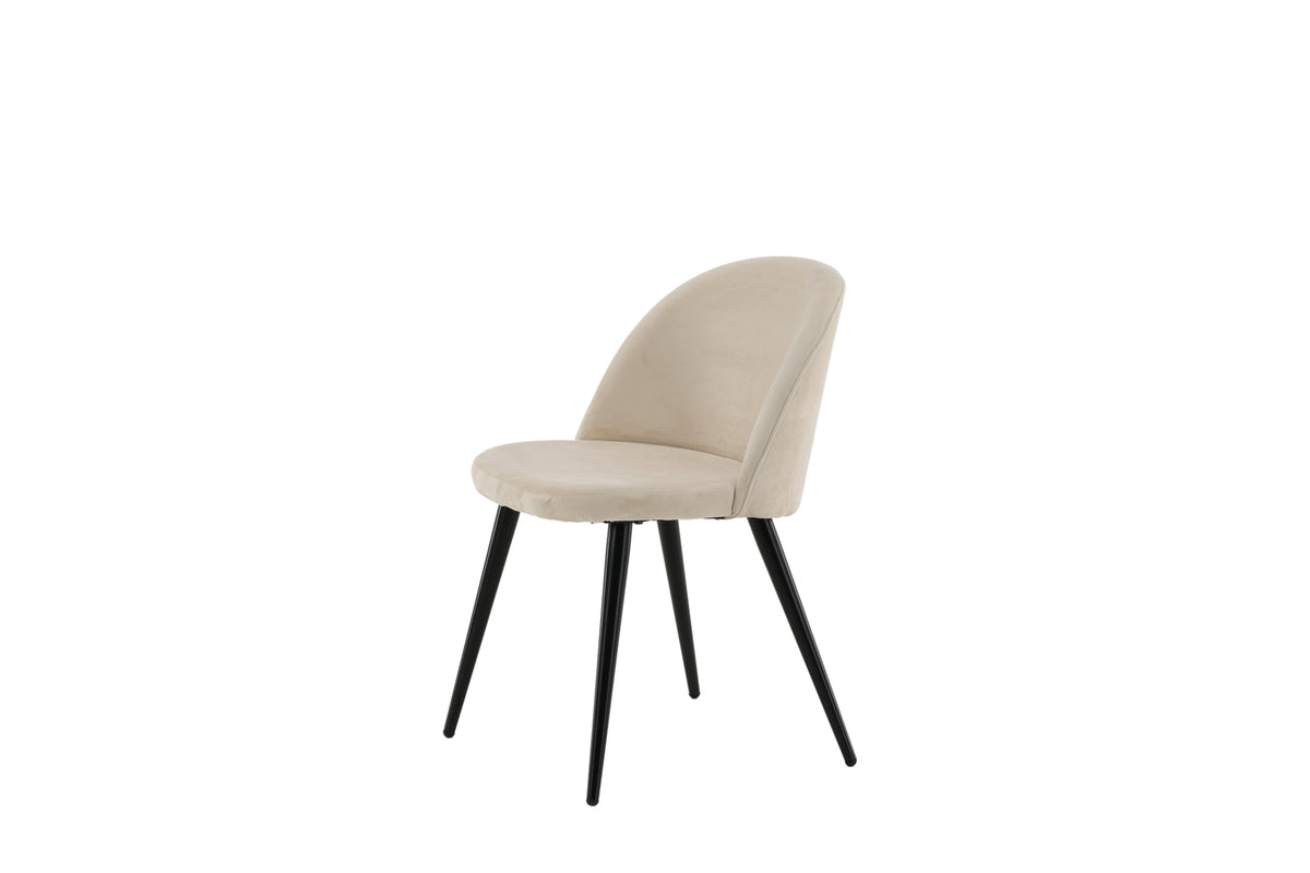 Velour Spisebordsstol 2-pak Beige
