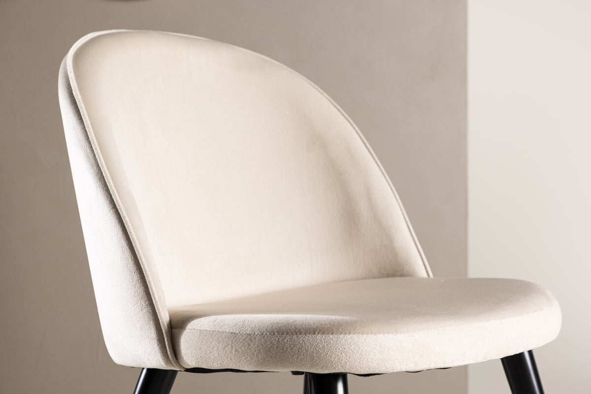 Velour Spisebordsstol 2-pak Beige