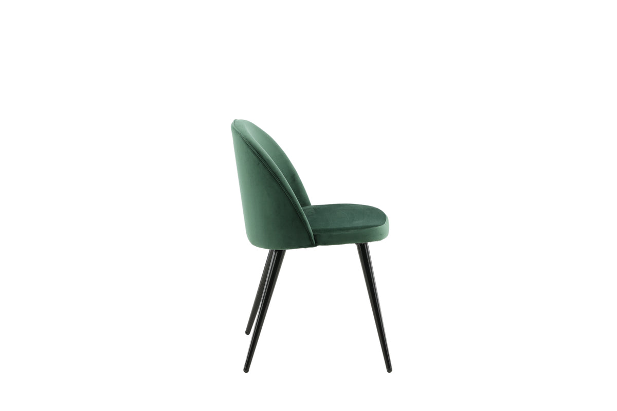 Velour Spisebordsstol 2-pak Grøn