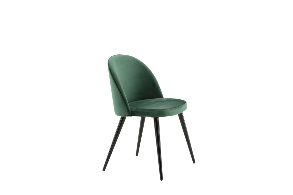 Velour Spisebordsstol 2-pak Grøn