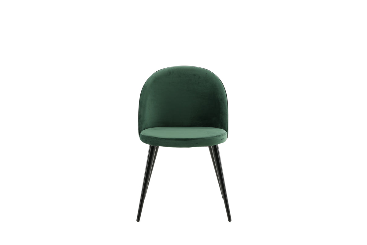 Velour Spisebordsstol 2-pak Grøn