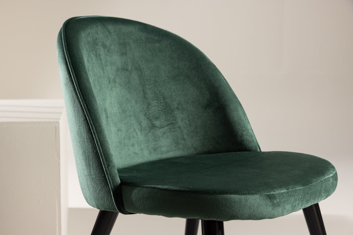Velour Spisebordsstol 2-pak Grøn