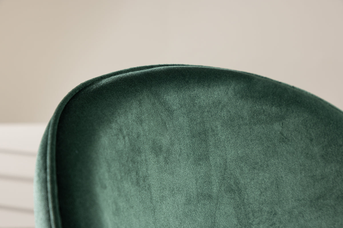 Velour Spisebordsstol 2-pak Grøn