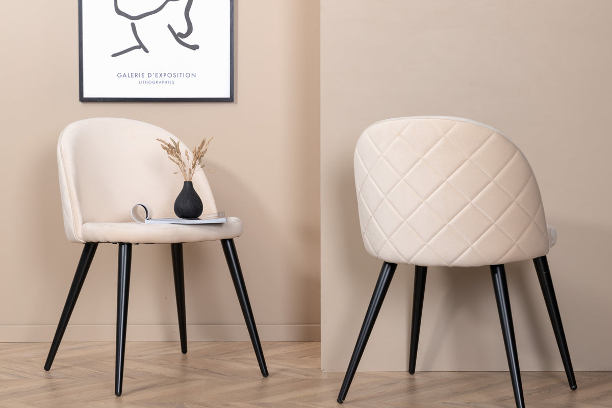 Velvet Spisebordsstol 2-pak Beige