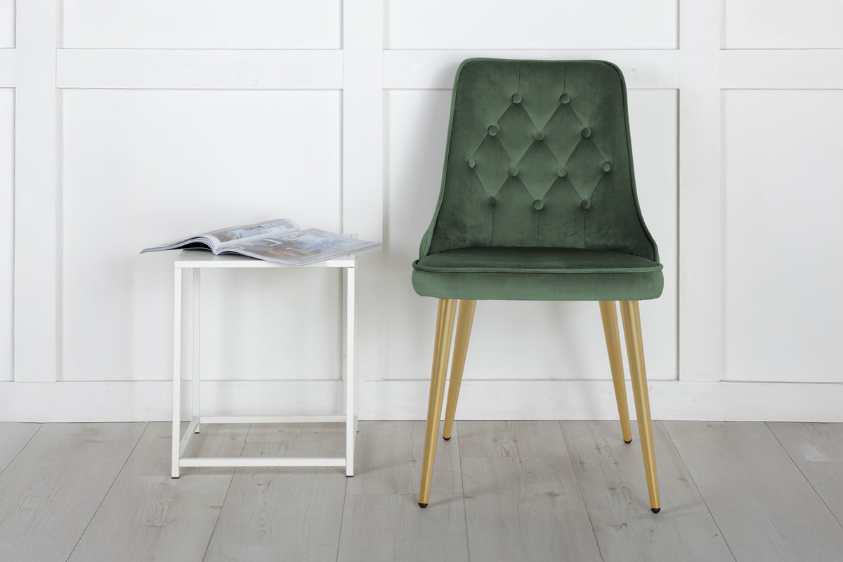 Velvet Deluxe Spisestol 2-pak Grøn