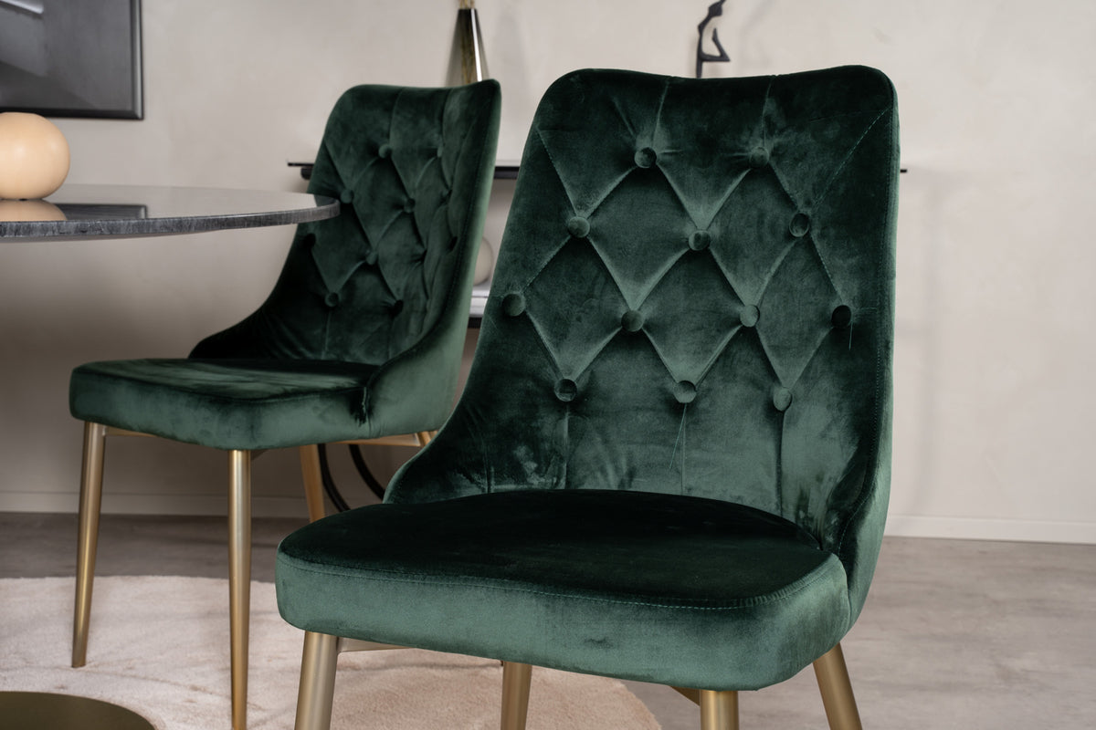 Velvet Deluxe Spisestol 2-pak Grøn