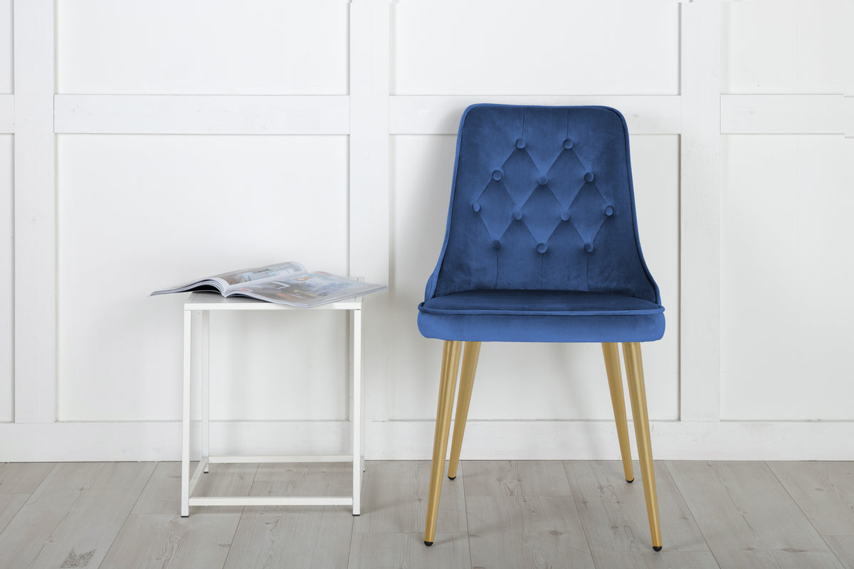 Velvet Deluxe Spisestol 2-pak Blå