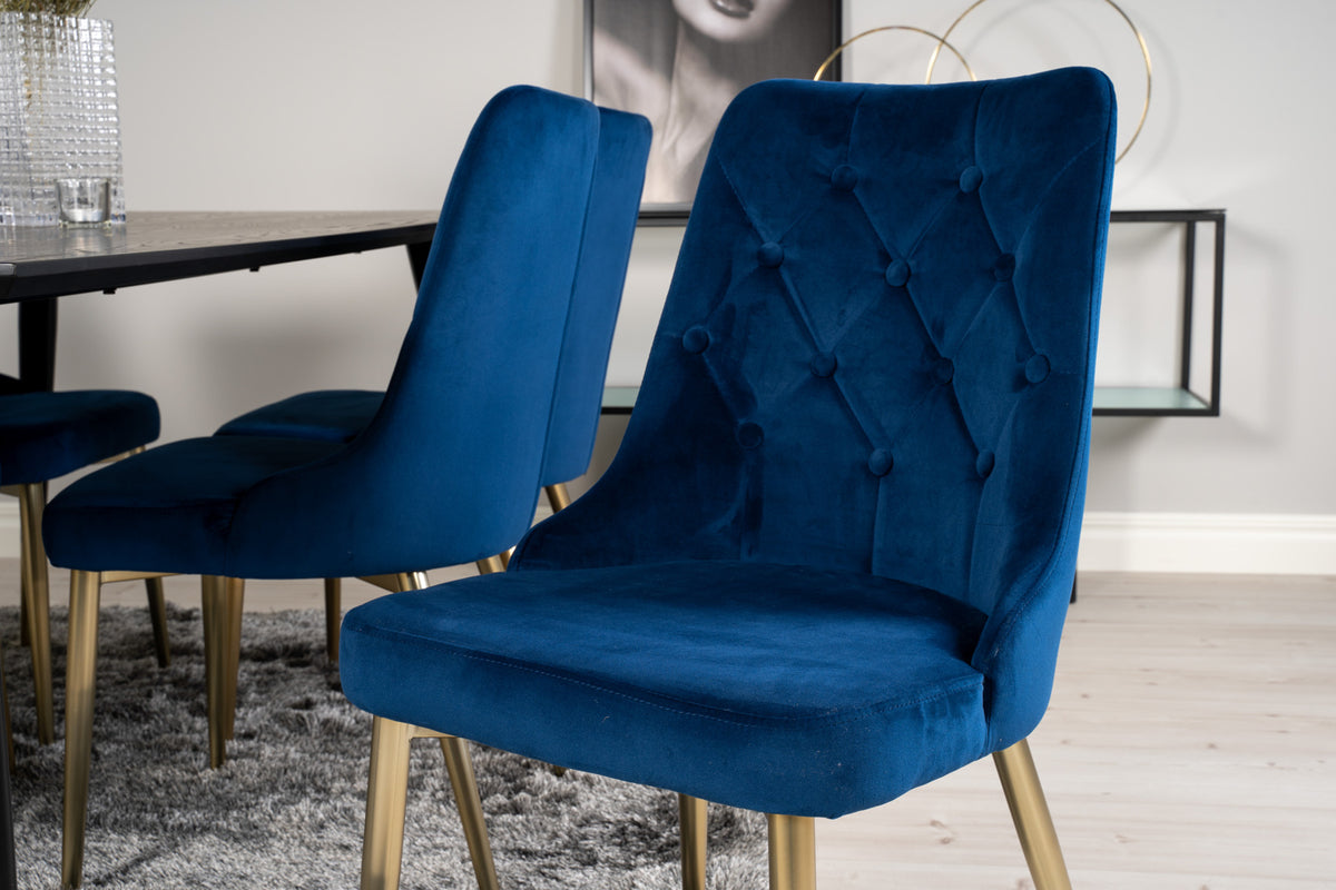 Velvet Deluxe Spisestol 2-pak Blå