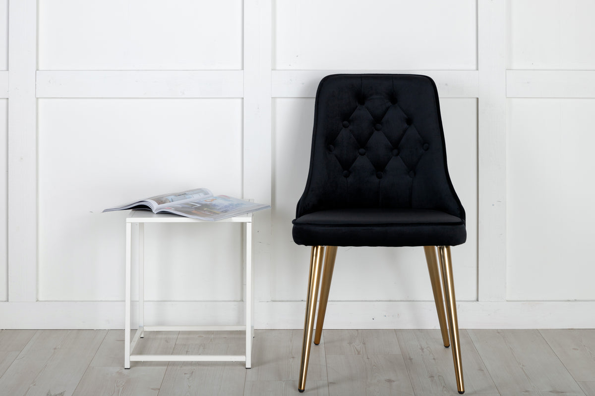 Velvet Deluxe Spisestol 2-pak Sort