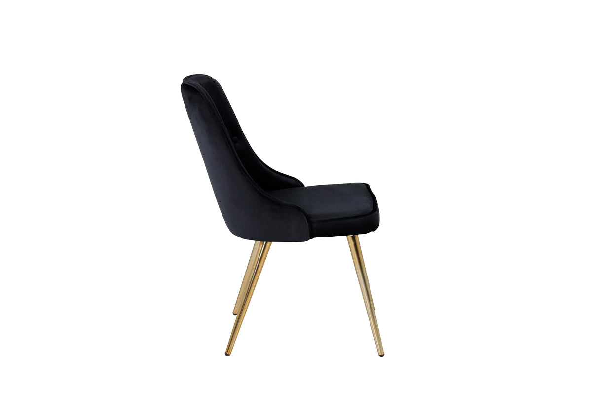Velvet Deluxe Spisestol 2-pak Sort
