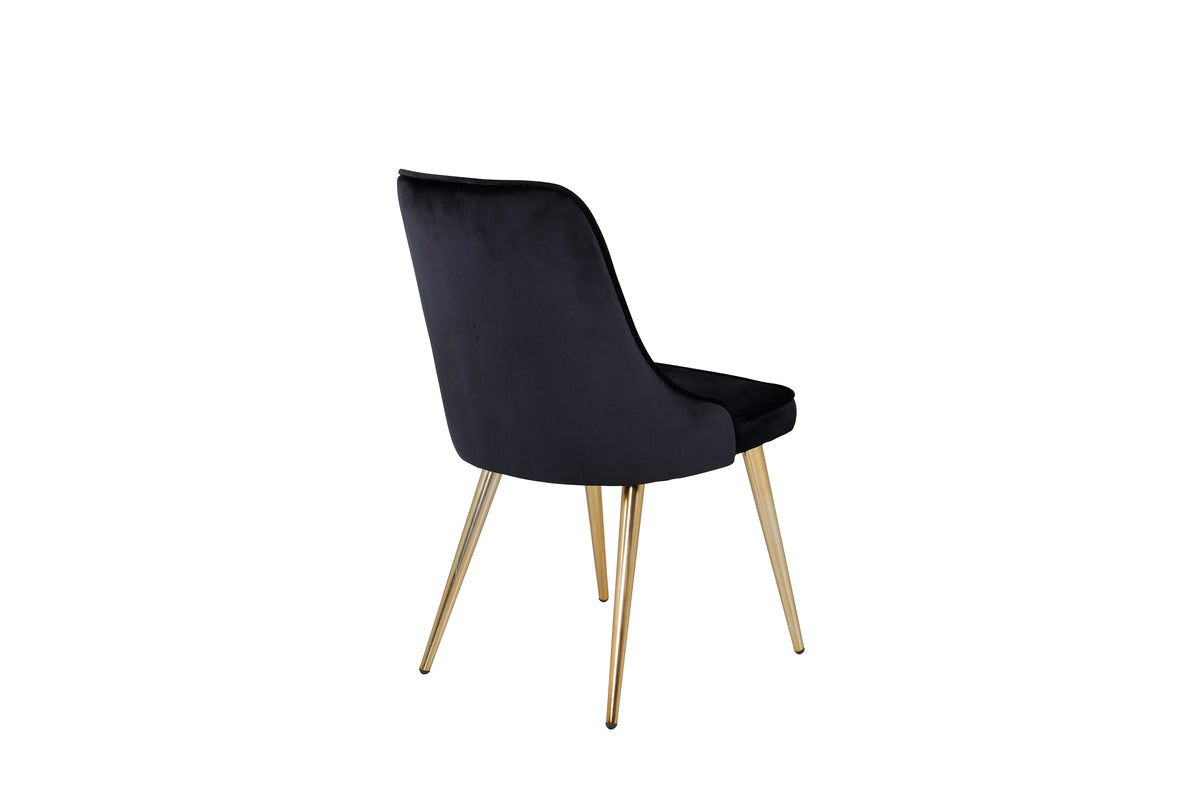Velvet Deluxe Spisestol 2-pak Sort