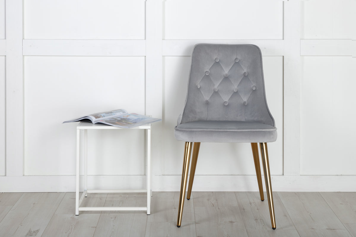 Velvet Deluxe Spisestol 2-pak Grå