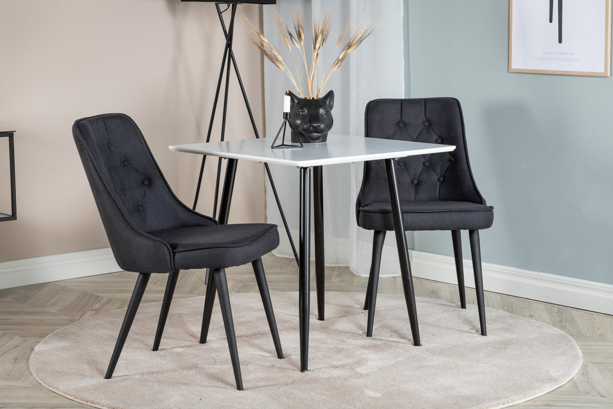 Velvet Deluxe Spisestol 2-pak Sort