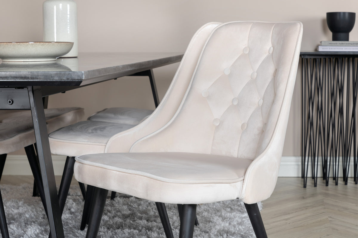 Velvet Deluxe Spisestol 2-pak Beige