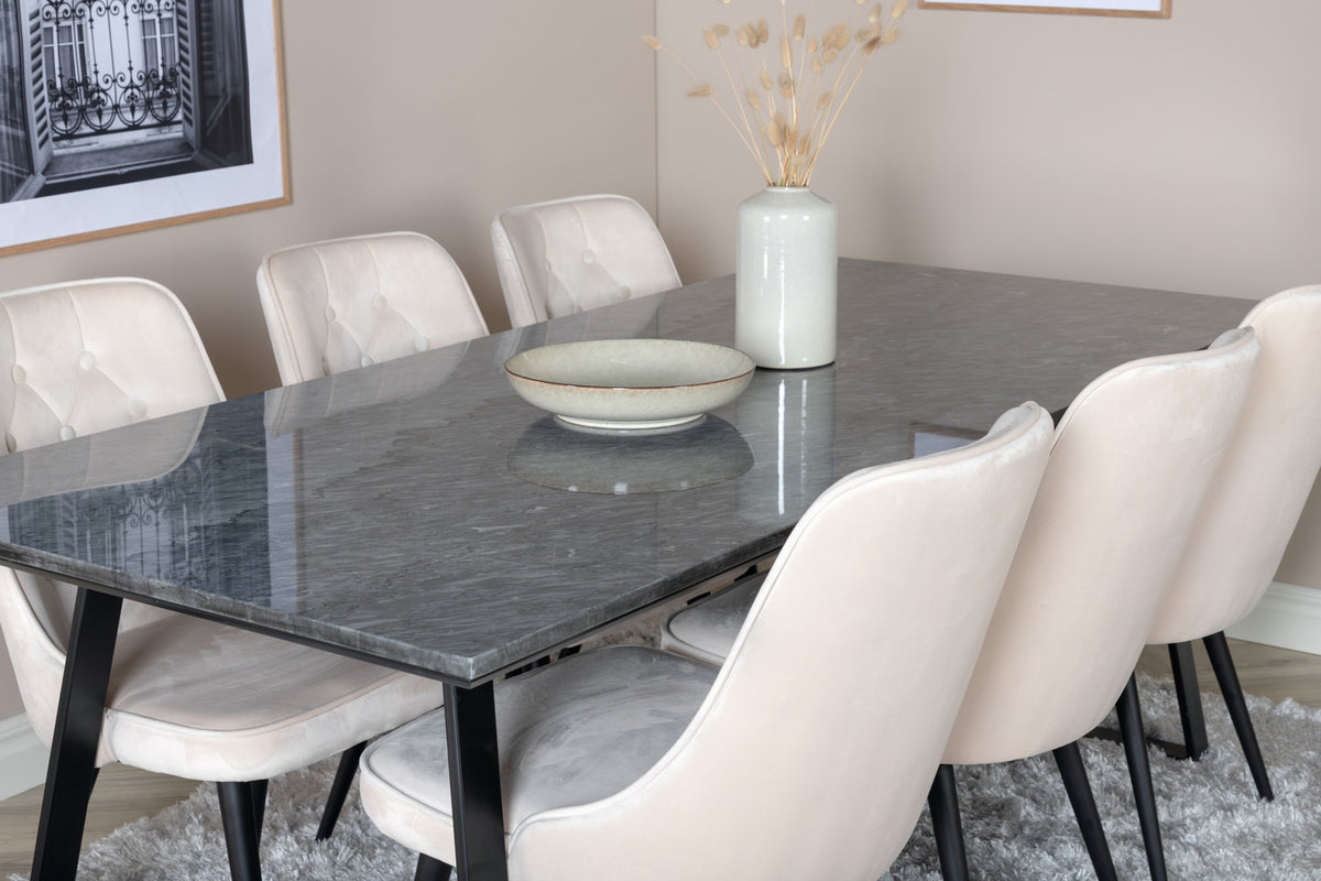 Velvet Deluxe Spisestol 2-pak Beige