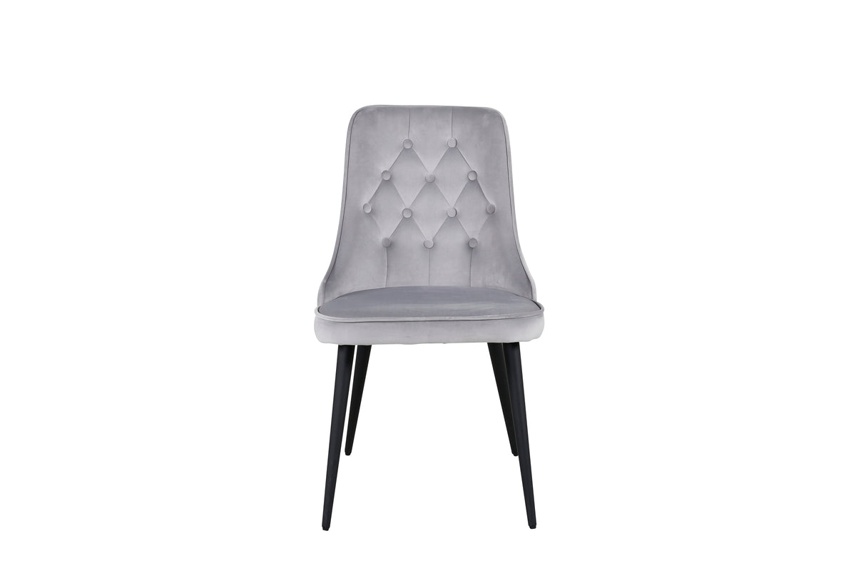 Velvet Deluxe Spisestol 2-pak Lys Grå