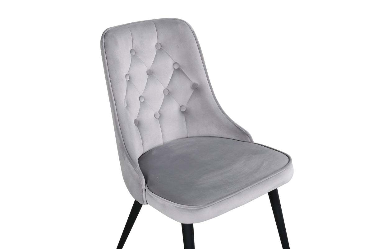 Velvet Deluxe Spisestol 2-pak Lys Grå