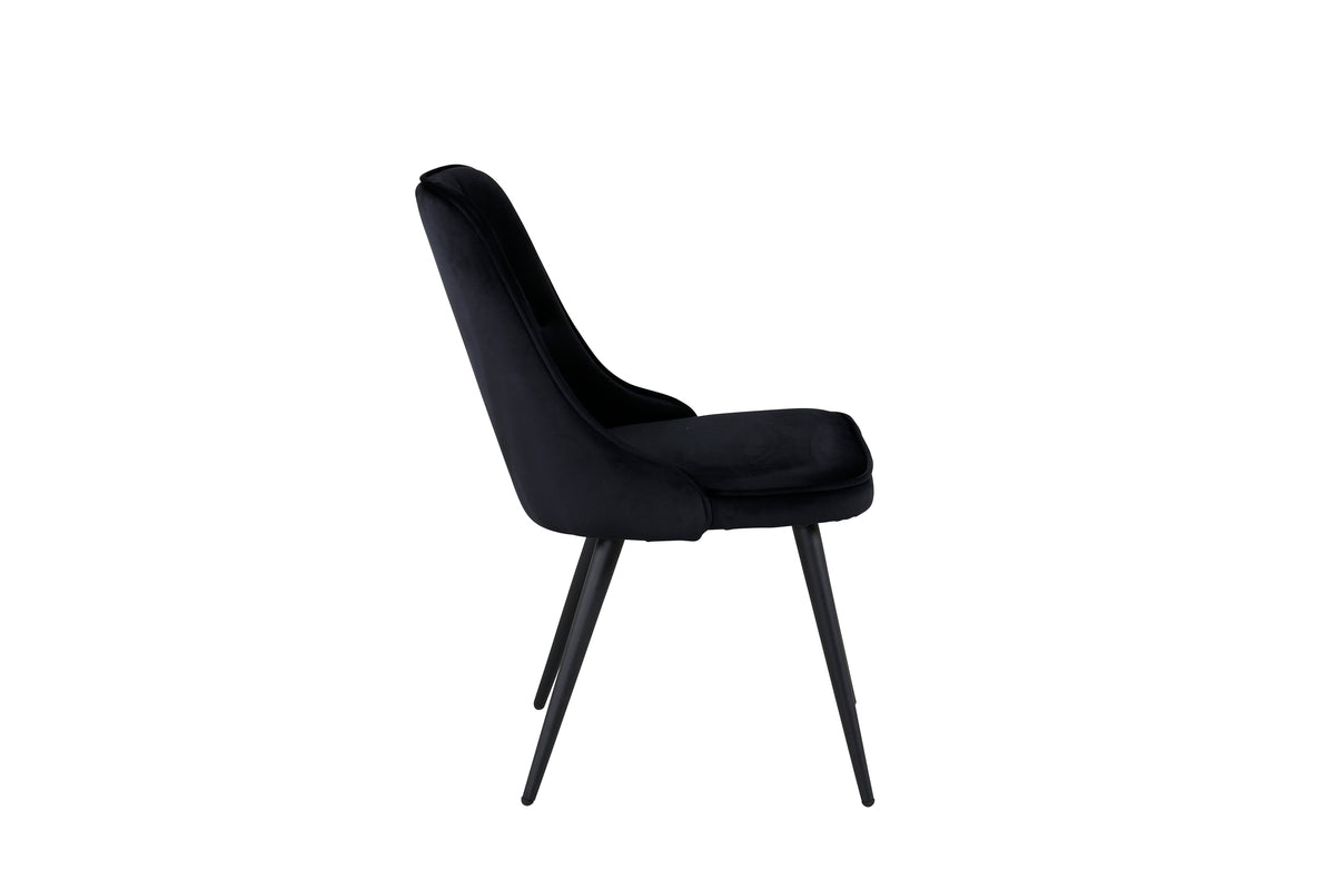 Velvet Deluxe Spisestol 2-pak Sort