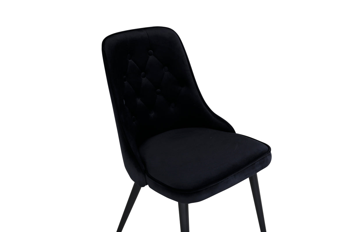 Velvet Deluxe Spisestol 2-pak Sort