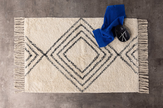 Rektangulært tæppe 80 x 50 Hvid