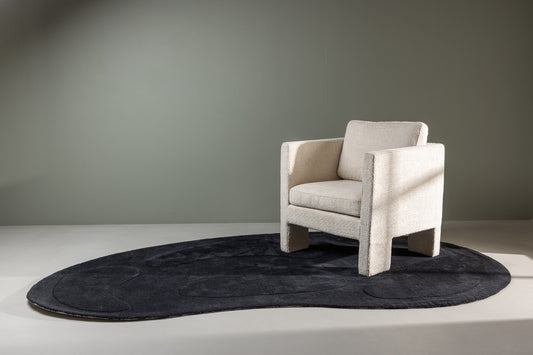 Oval tæppe 290 x 175 Sort