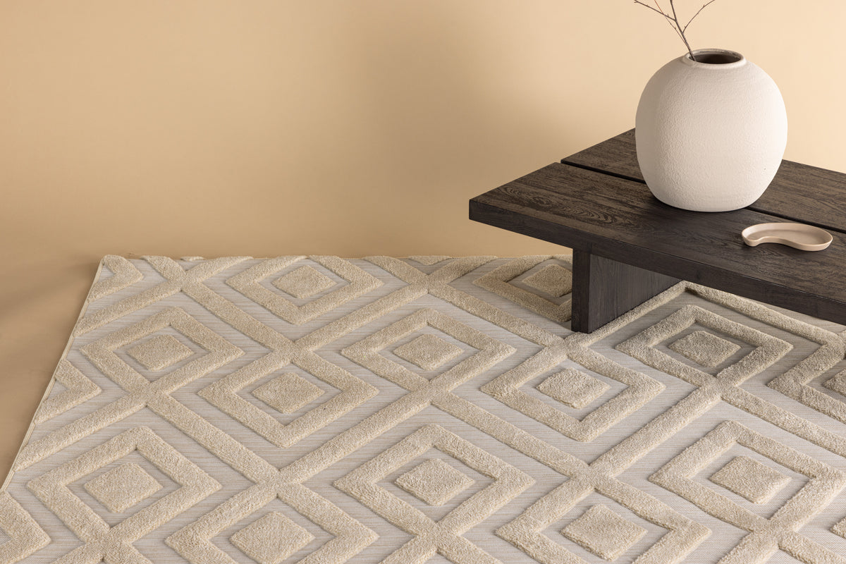 Pia Rektangulært Tæppe 290 x 200 Beige