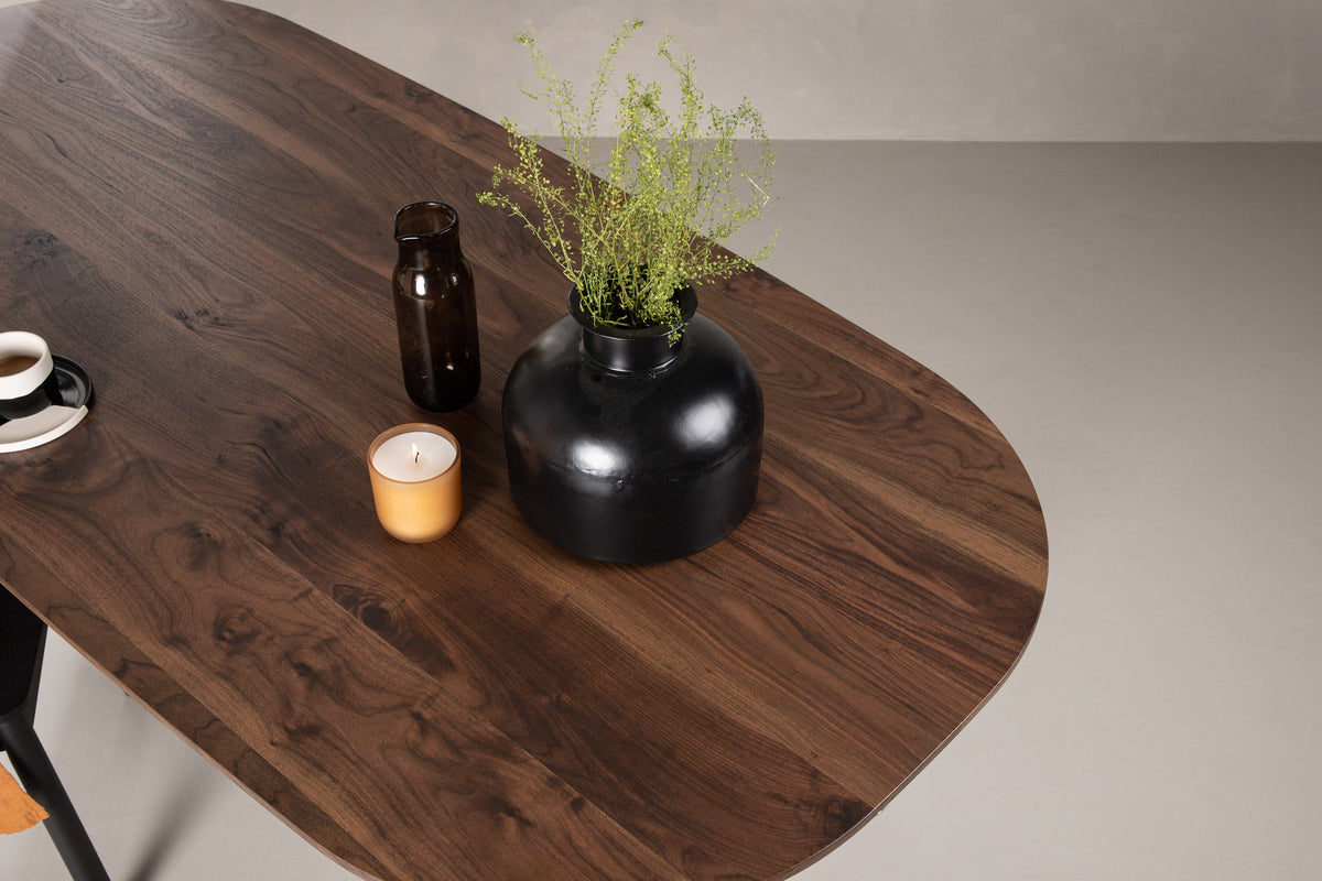 Sanford Ovalt Spisebord 180 x 90 Mørkebrun