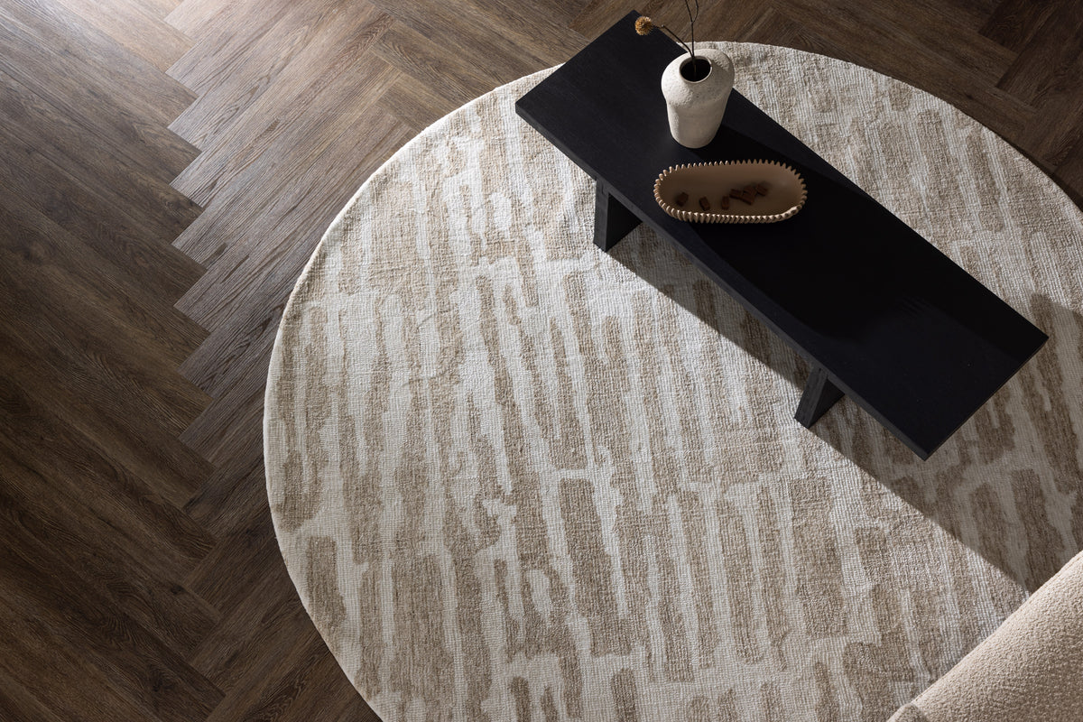 Milos Rundt Tæppe ⌀200 Beige