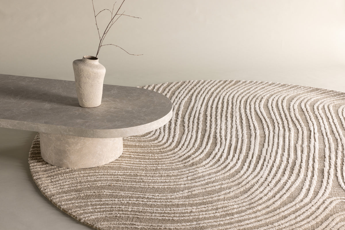 Melle Rundt Tæppe ⌀200 Beige