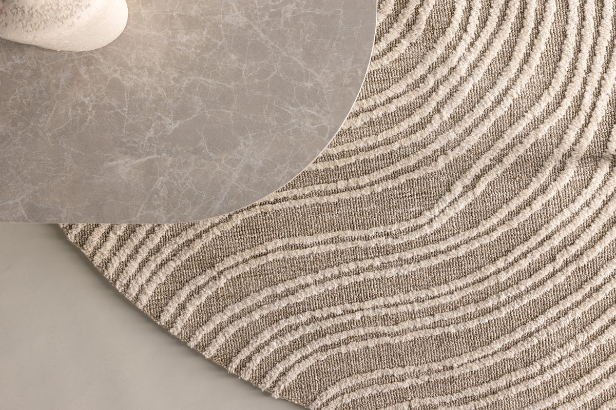 Melle Rundt Tæppe ⌀200 Beige