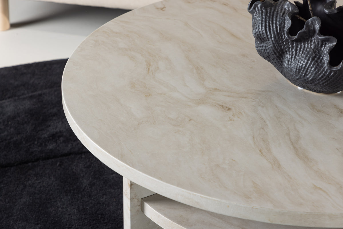 Ålesund Sofa Table ⌀85 Beige