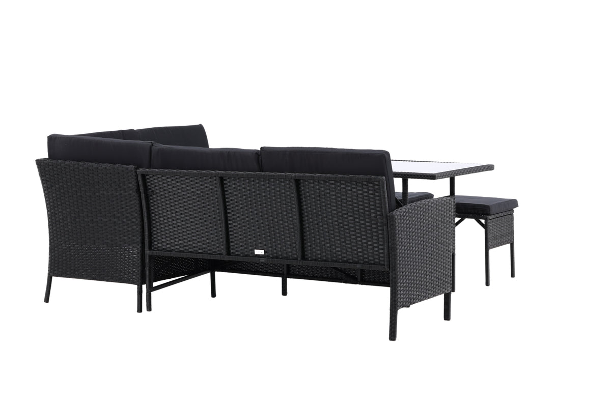 Knock Hjørnesofa Sæt Sort Sort