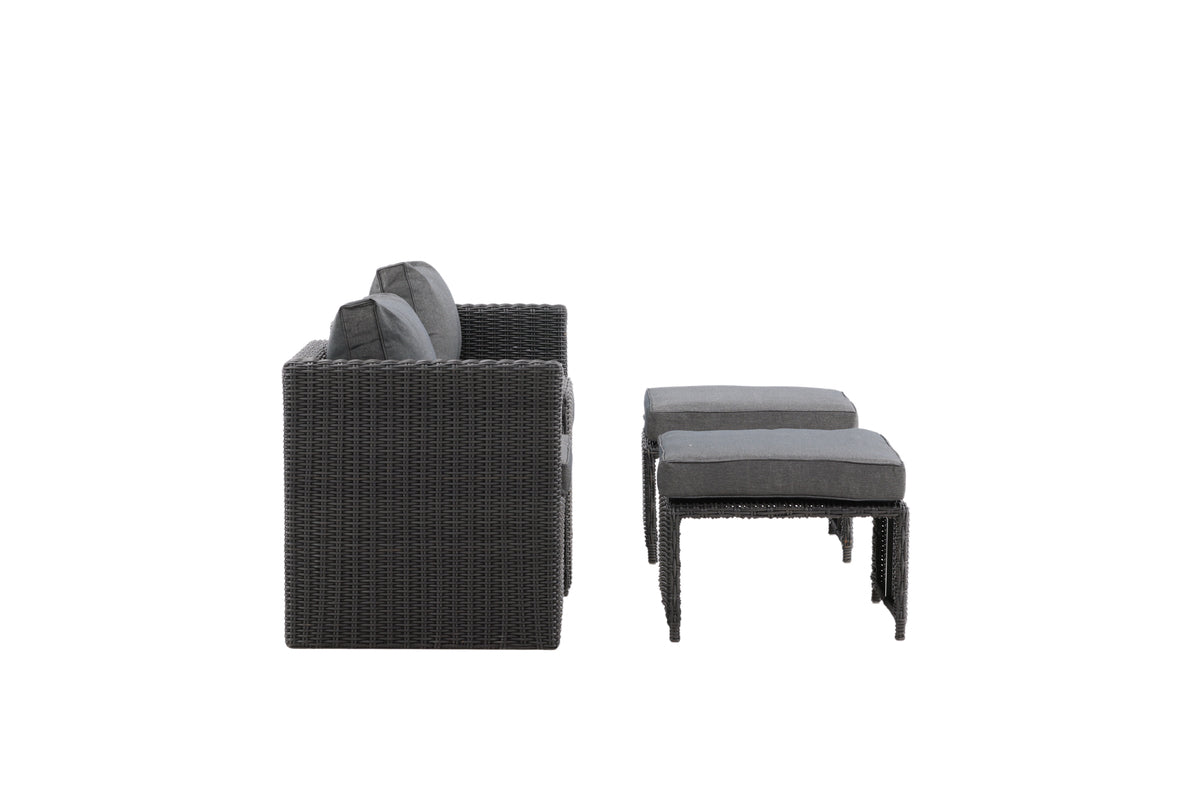 Quad Lounge Sæt Sort