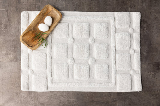 Rektangulært tæppe 90 x 60 Hvid