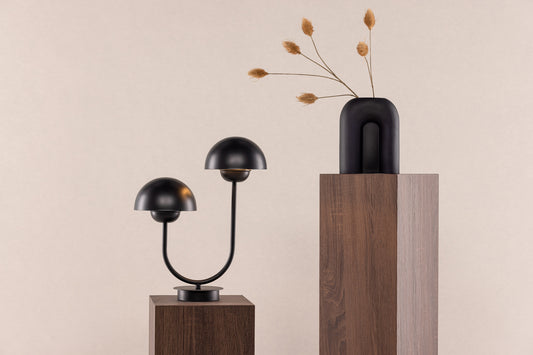 Lyckorna Bordlampe Sort