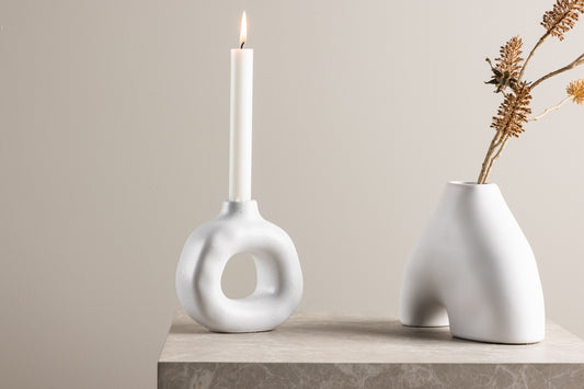 Lysestage 13 x 13 x 6 Hvid