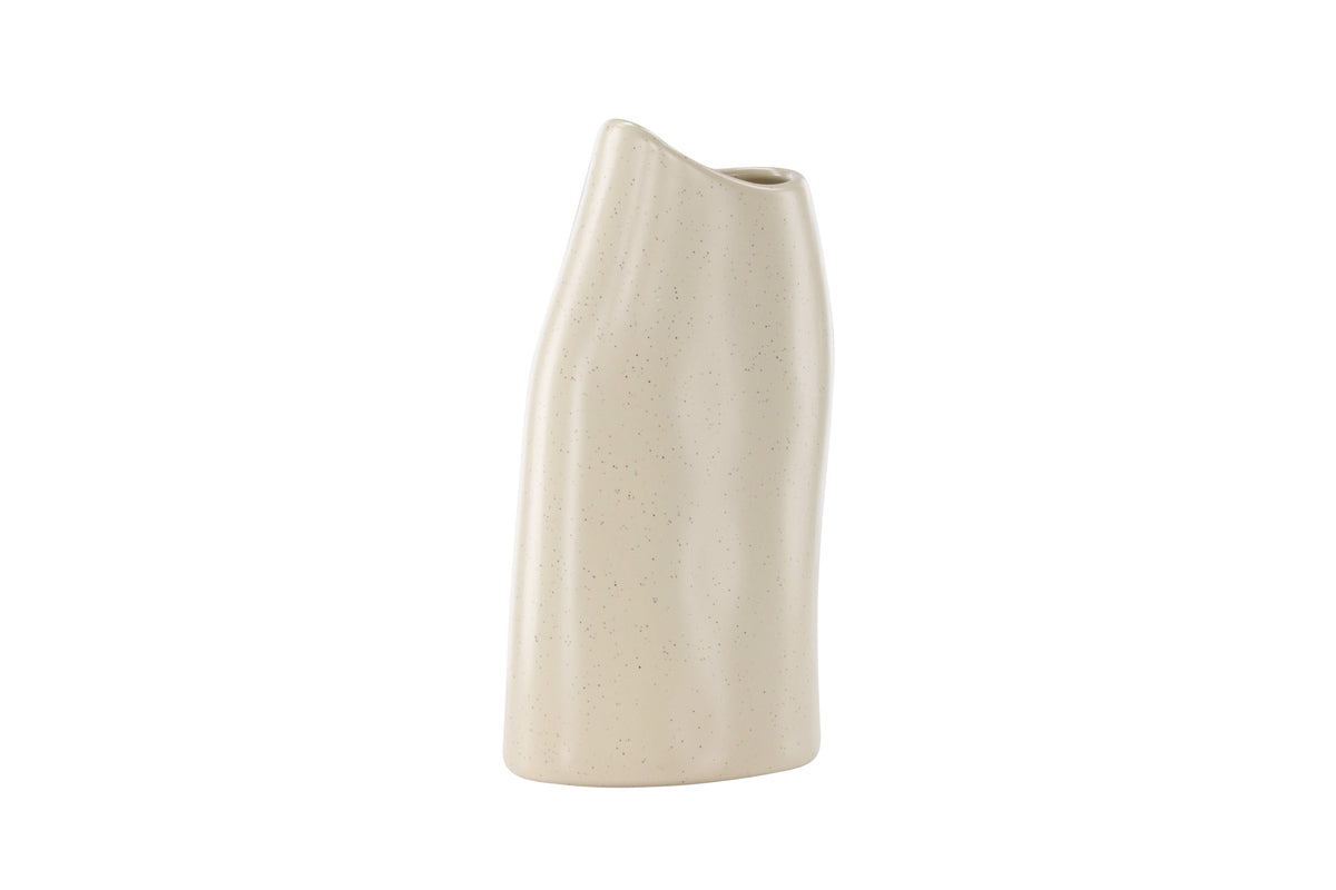 Ernst Vase 23 x 12 x 9 Beige med Sorte Prikker