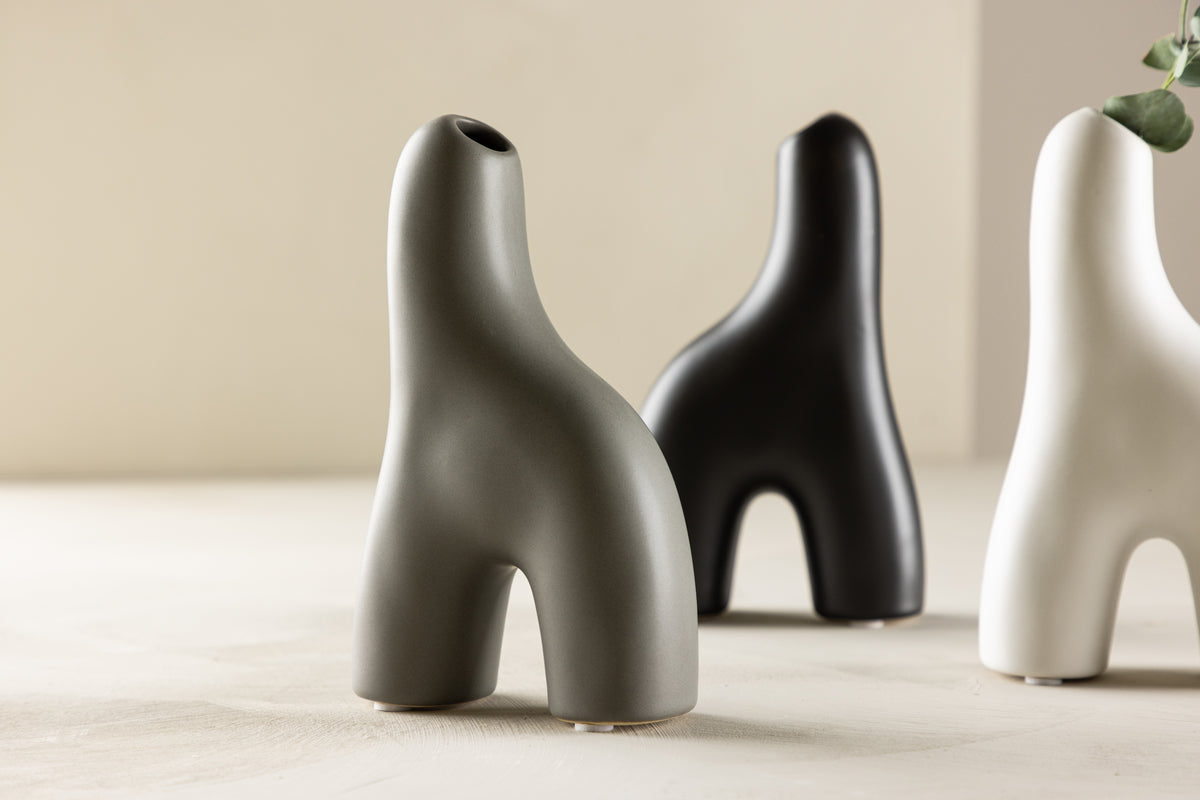 Aya Vase 5 x 16 x 10 Mørkegrå