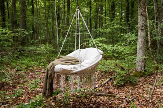 Gyngesofa til veranda, hvid