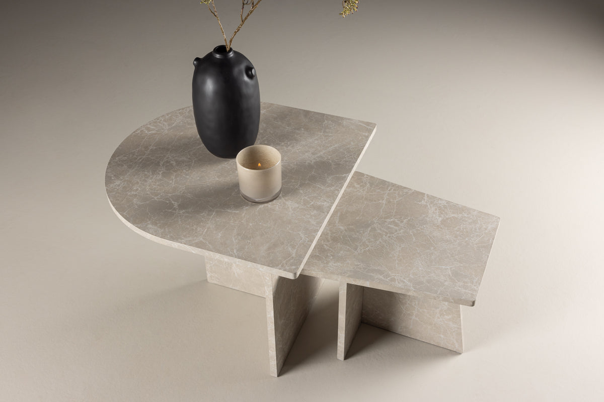 Sala Sofa Table Bord 1: 60 cm Bord 2: 40 cm x Bord 1: 60 cm Bord 2: 40 cm Beige